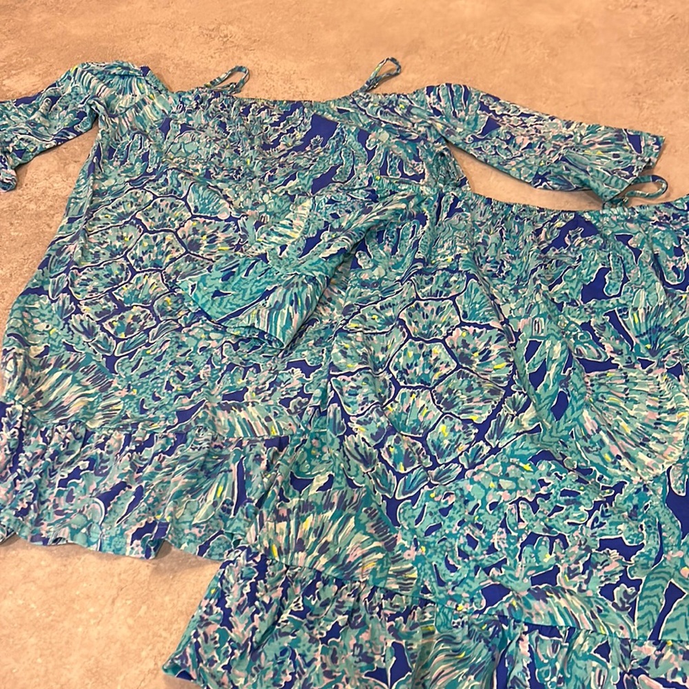 Lilly Pulitzer “sister” off-the-shoulder dress bundle